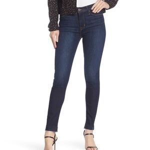 Hudson High-rise "Blair" Skinny Jeans w/ Dark Wash